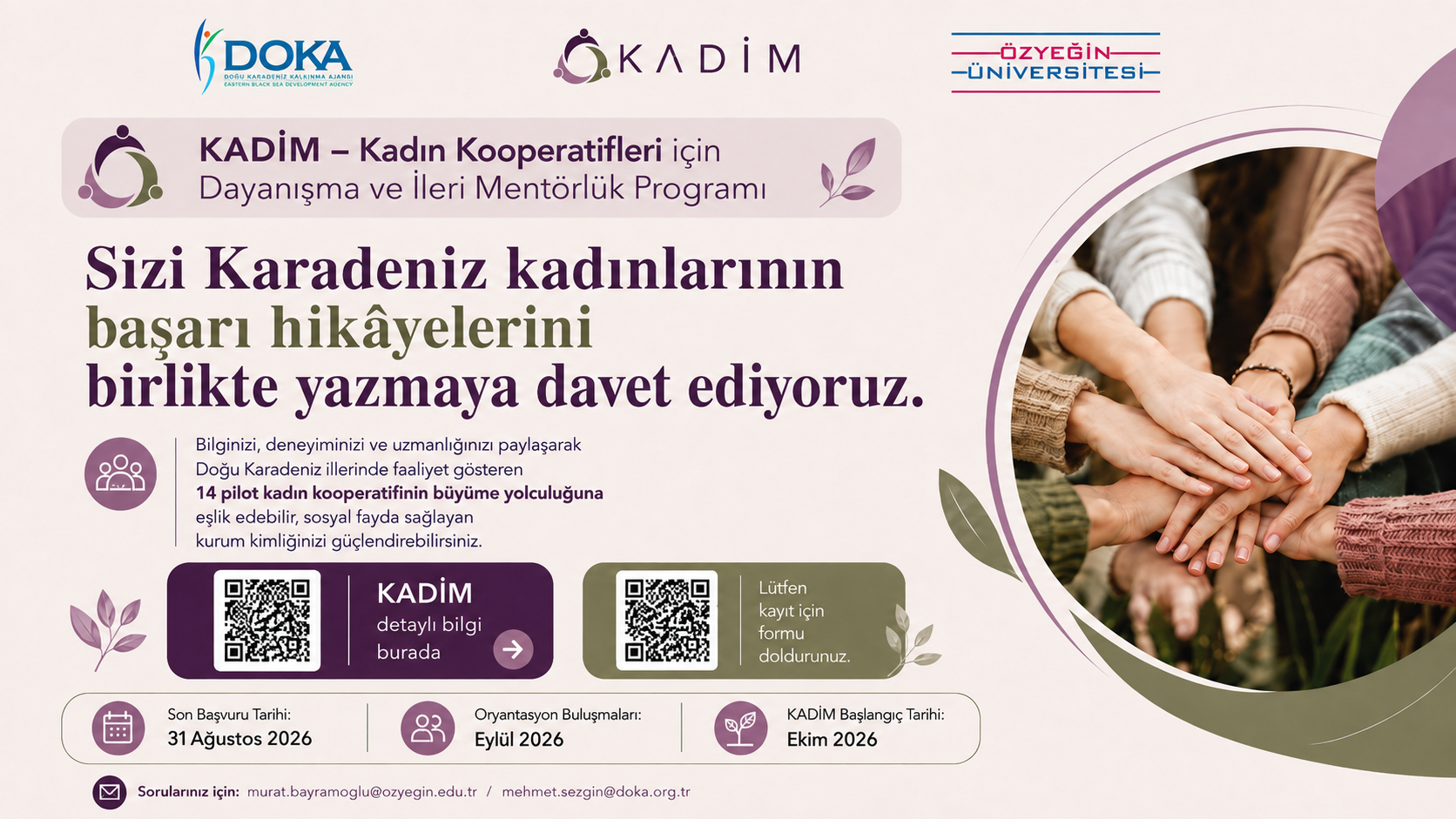 Sizi Karadeniz kadınlarının başarı hikâyelerini birlikte yazmaya davet ediyoruz